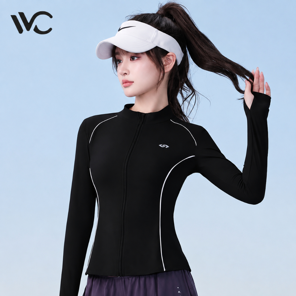 【พร้อมส่งภายในวันที่สั่ง】VVC เสื้อกันแดดผู้หญิง ทรงสลิมฟิต - เอวคอดสวย เนื้อผ้าซิลค์เย็น UPF300+ ครอปครอป เท่สุดๆ สำหรับออกกำลังกาย ใส่เที่ยว แต่งตัวสวย