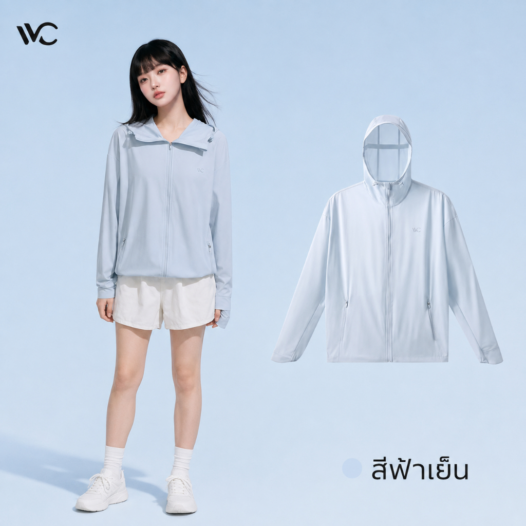 【พร้อมส่งภายในวันที่สั่ง】VVC เสื้อกีฬากันแดดผู้หญิง ทรงหลวมสบาย UPF200+ สำหรับฤดูร้อน เสื้อกันแดดแฟชั่น — صورة 4