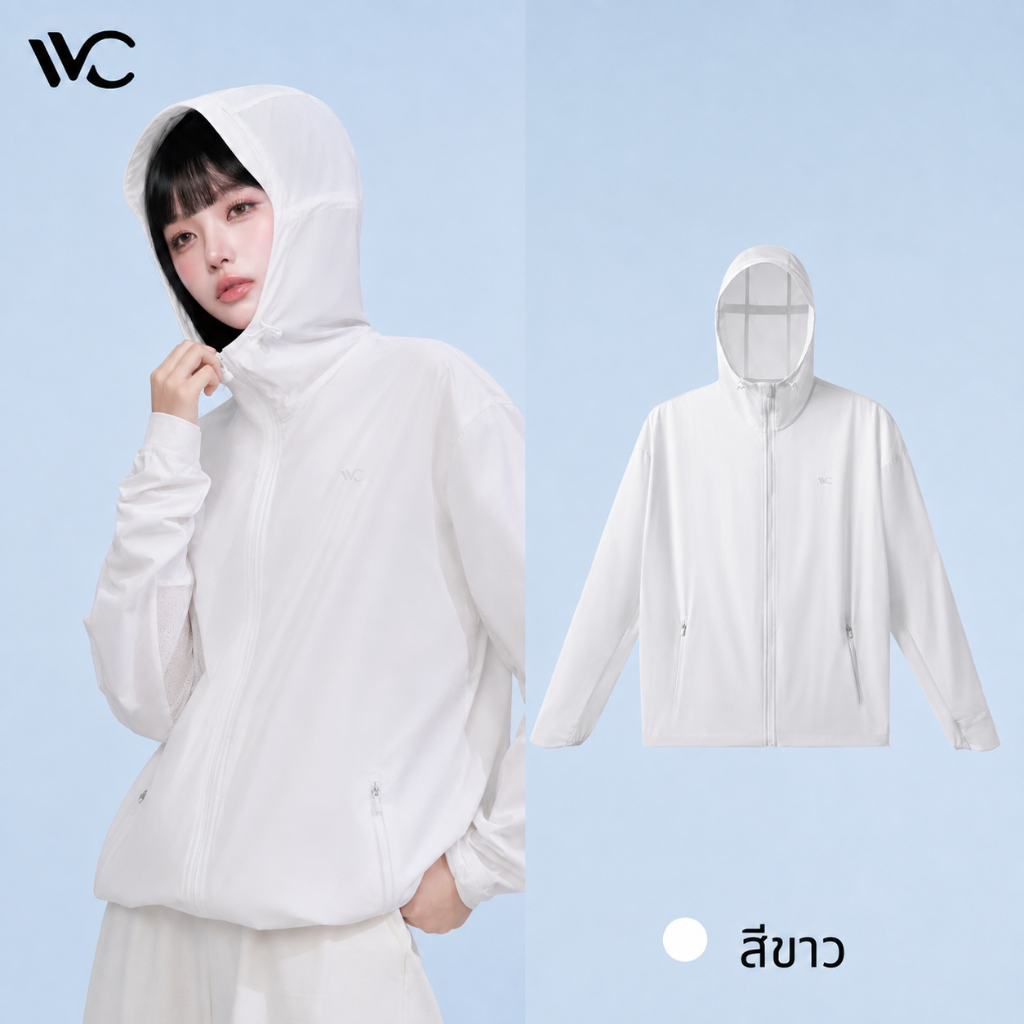 【พร้อมส่งภายในวันที่สั่ง】VVC เสื้อกีฬากันแดดผู้หญิง ทรงหลวมสบาย UPF200+ สำหรับฤดูร้อน เสื้อกันแดดแฟชั่น — صورة 3
