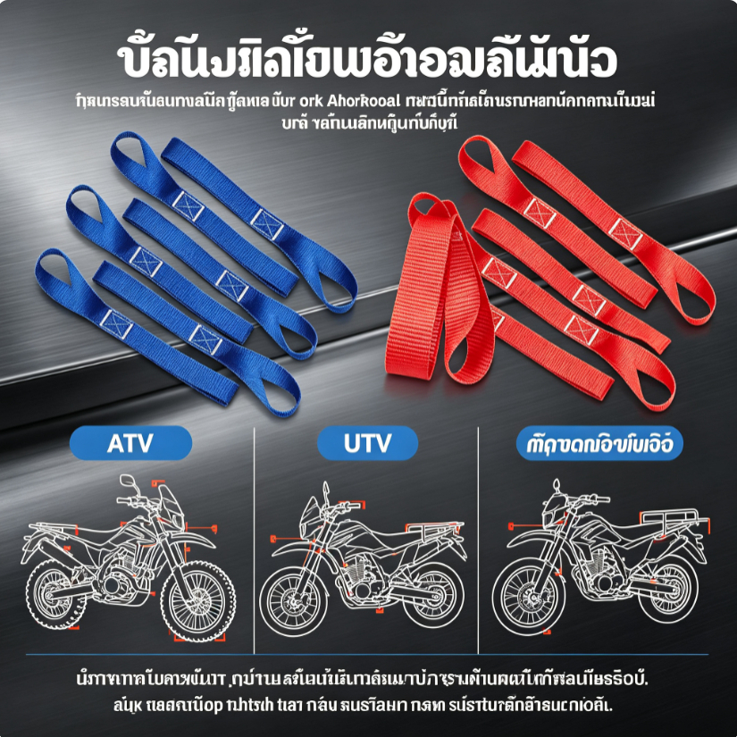 สายรัดอเนกประสงค์ Soft Loop สำหรับยึดรถ ATV รถ UTV มอเตอร์ไซค์ (ยาว 40.5 ซม.) สายไนลอนเหนียวพิเศษ