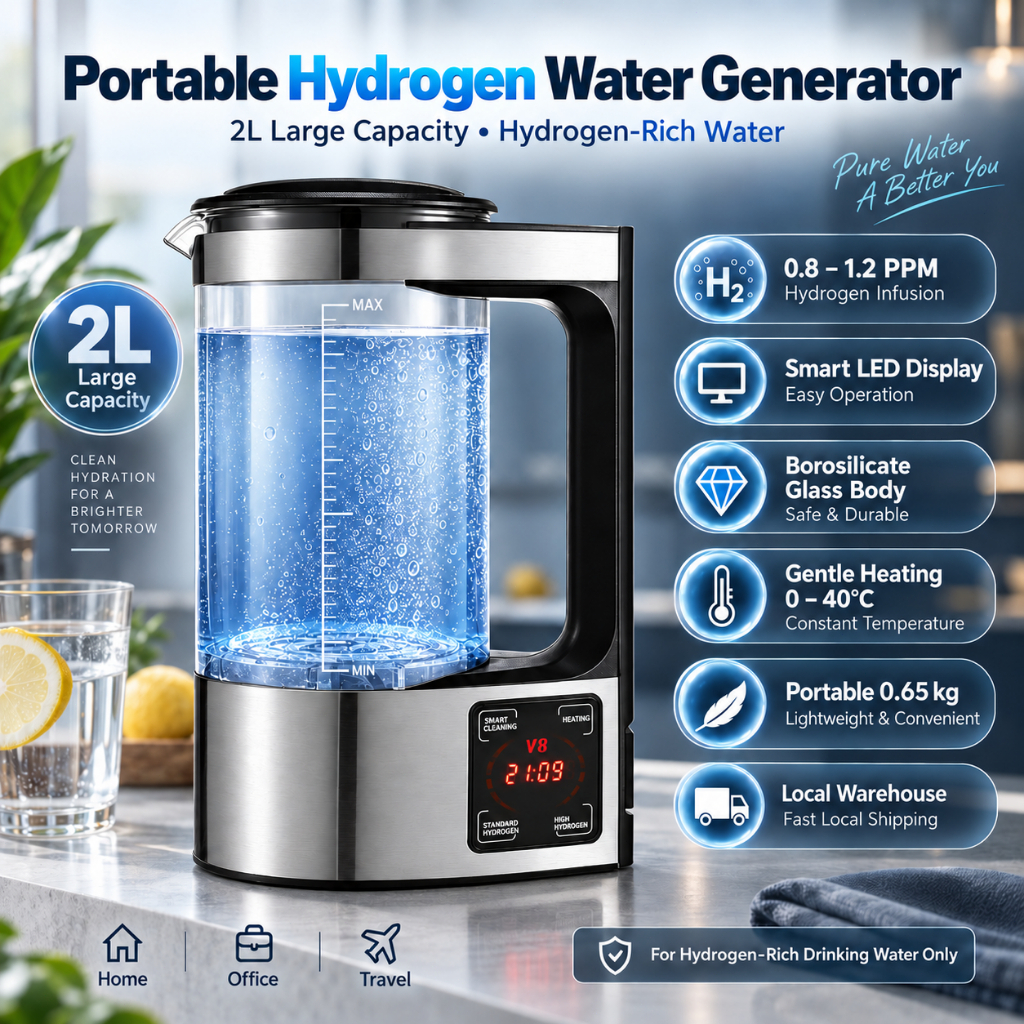 【Local Warehouse+COD】Hydrogen Water Generator Portable Water Ion Generator Hydrogen-Rich Water Bottl