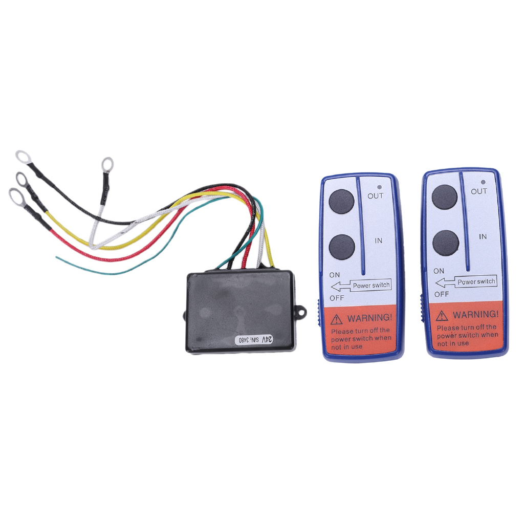 ไร้สาย DC12V 24V รีโมทคอนโทรลไฟฟ้า,ชุดรีโมทคู่,สวิตช์รีโมทสําหรับรถออฟโรด,ATV,รถยก,Crane Winch