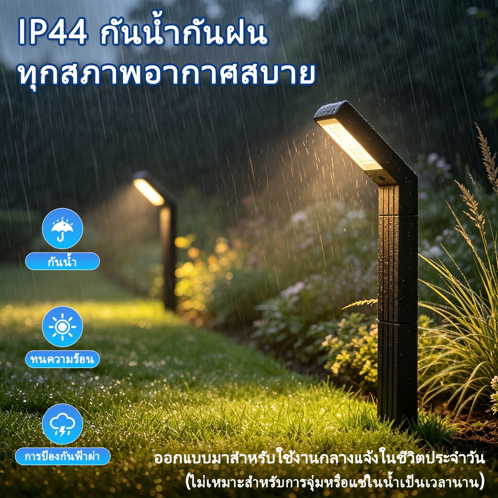 ไฟสนามพลังงานแสงอาทิตย์ กันน้ำ ปรับแสงได้ 3 สี ไฟสปอตไลท์กลางแจ้ง ตกแต่งสวน ทางเดิน สนามหญ้า ใช้แคมป์ปิ้งได้ Solar Lawn Light