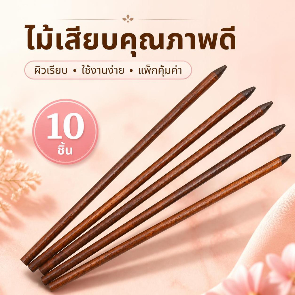 10 ชิ้นแบบดั้งเดิมแกะสลักไม้มะเกลือไม้ผม Pin Sti Original Retro ผู้หญิง