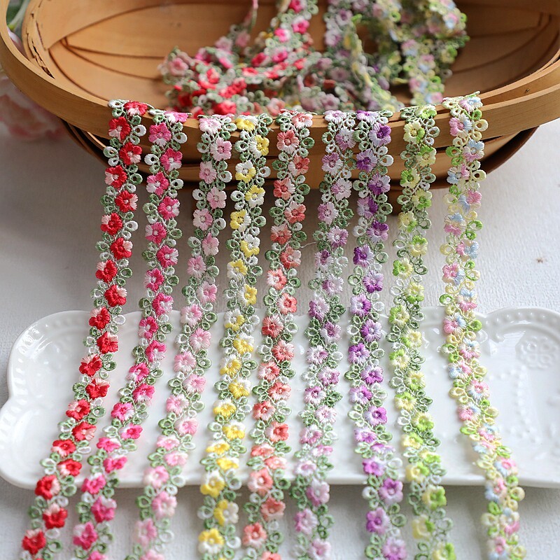 1 หลา 2 ซม.กว้าง Gradient ที่ละลายน้ําได้เย็บปักถักร้อยลูกไม้อุปกรณ์เสริมสําหรับ DIY Handmade เย็บผ้าผ้าอุปกรณ์เสริม