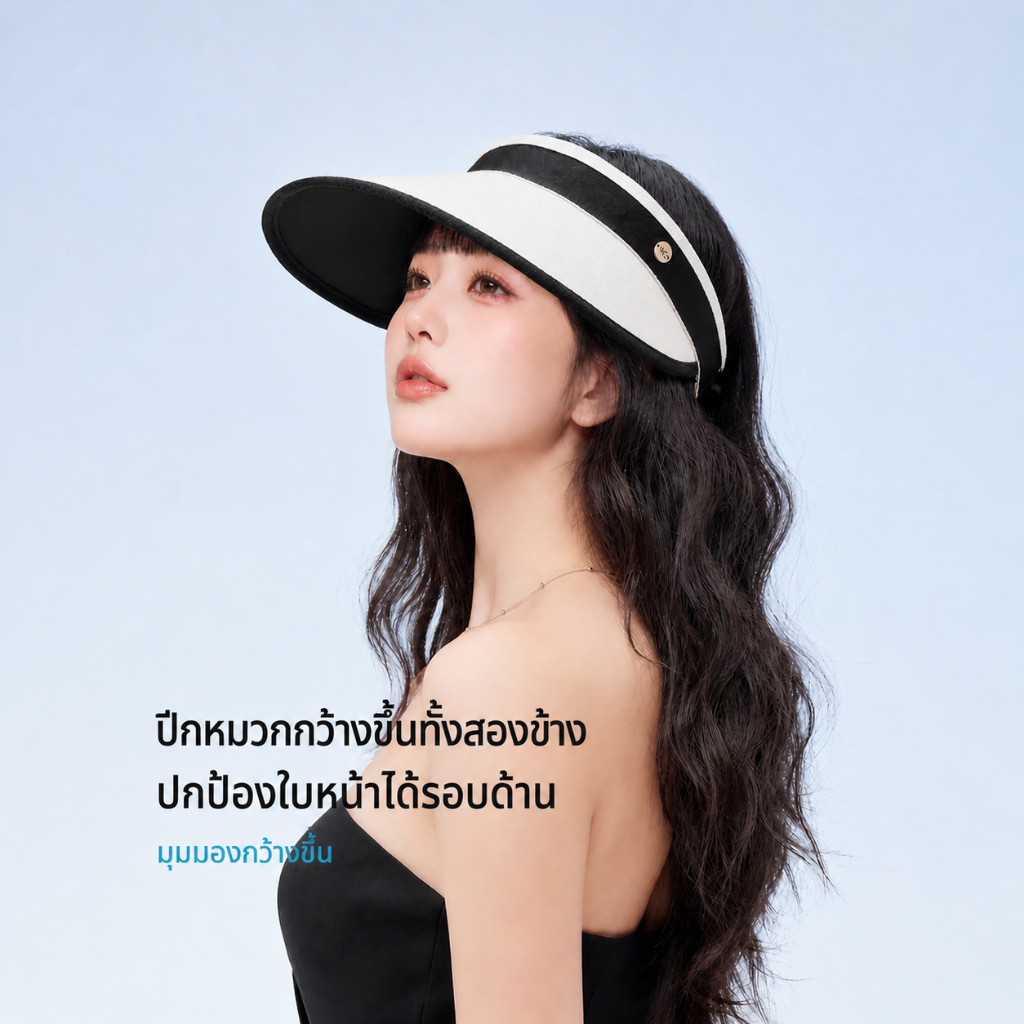[ พร้อมส่งภายในวันที่สั่ง ] VVC หมวกกันแดดผู้หญิงทรงปีกกว้าง UPF50+ สำหรับกลางแจ้ง หมวกกันแดดแฟชั่น