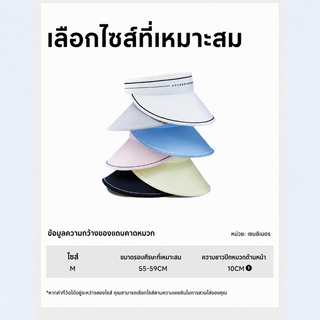 【พร้อมส่งภายในวันที่สั่ง】VVC หมวกกันแดดผู้หญิง UPF50+ ปีกกว้าง สำหรับกีฬากลางแจ้ง — صورة 7