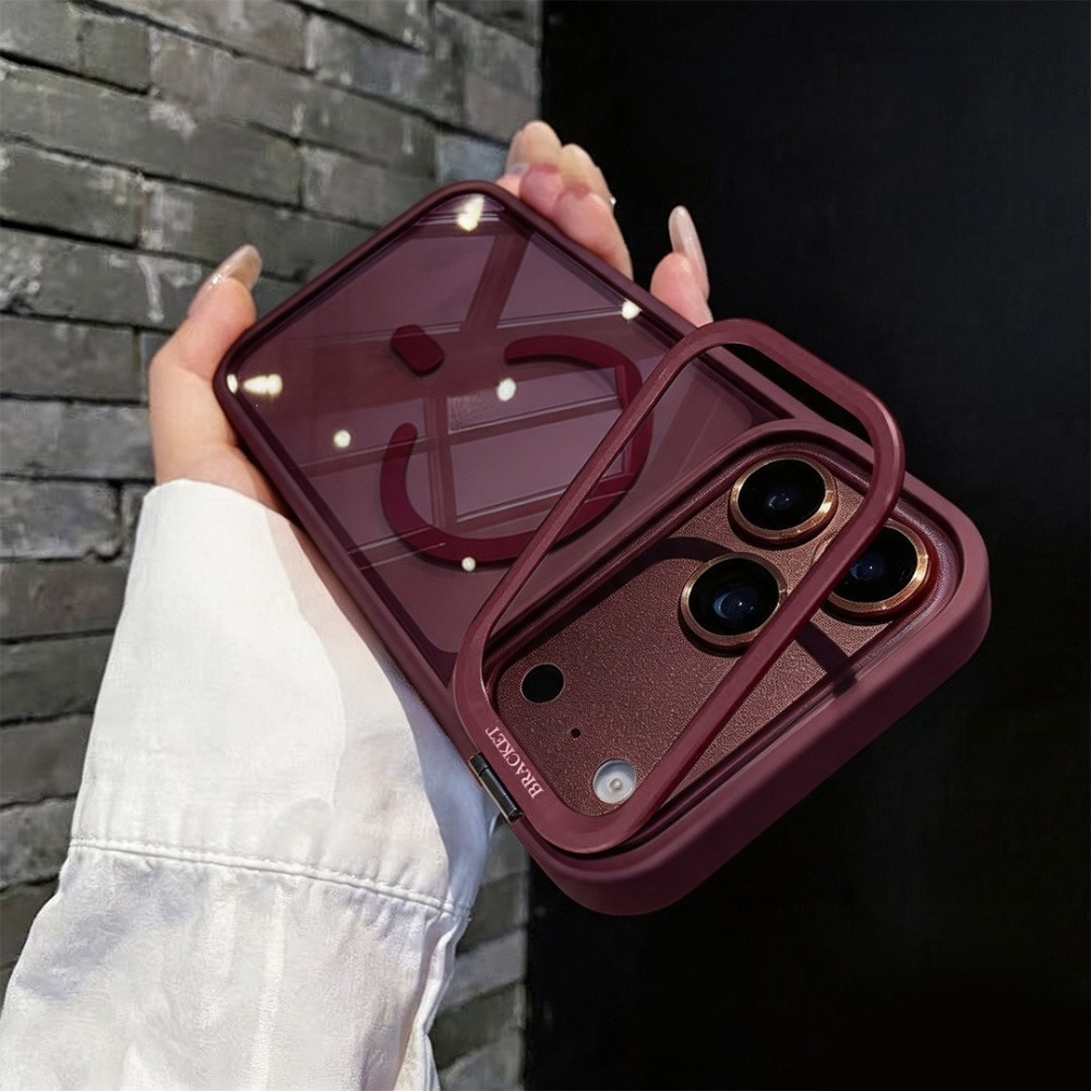Magnetic ขาตั้งล่องหนการป้องกันกล้องเคสโทรศัพท์สําหรับ iPhone 17 16 15 14 13 12 11 Pro Max Plus Air