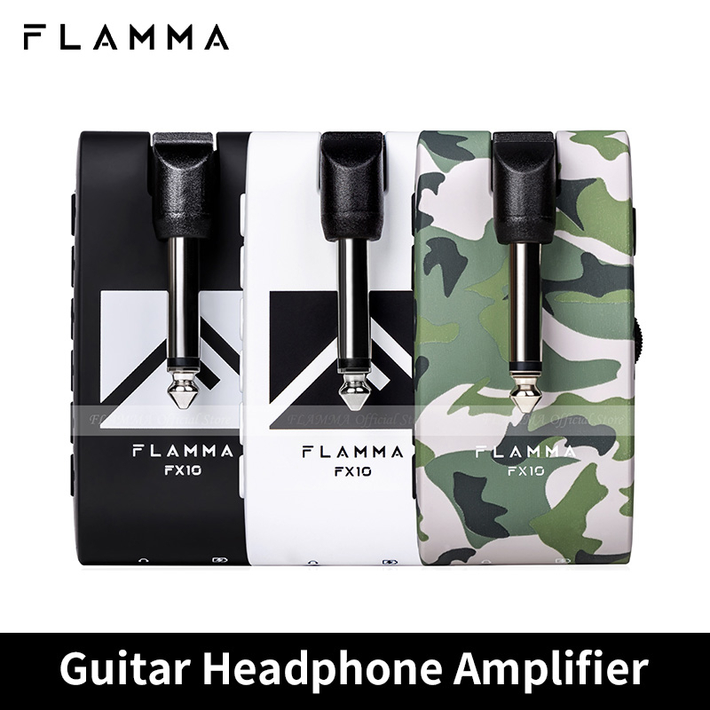 FLAMMA FX10 กีตาร์หูฟังเครื่องขยายเสียงหูฟัง Amp ปลั๊กกีตาร์แบบพกพา Amp Bulit ใน 14 เอฟเฟกต์ 14 แอมป