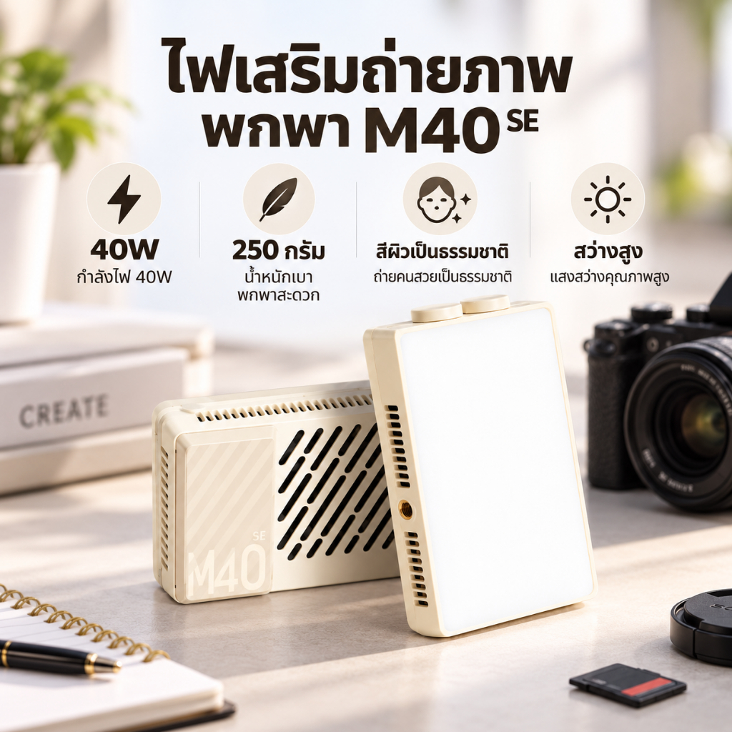 ZHIYUN Fiveray M40 SE Video Light 40W, เหมาะสําหรับการถ่ายภาพ, ไฟสตูดิโอ, บันทึกวิดีโอ, เติมแสงและกา