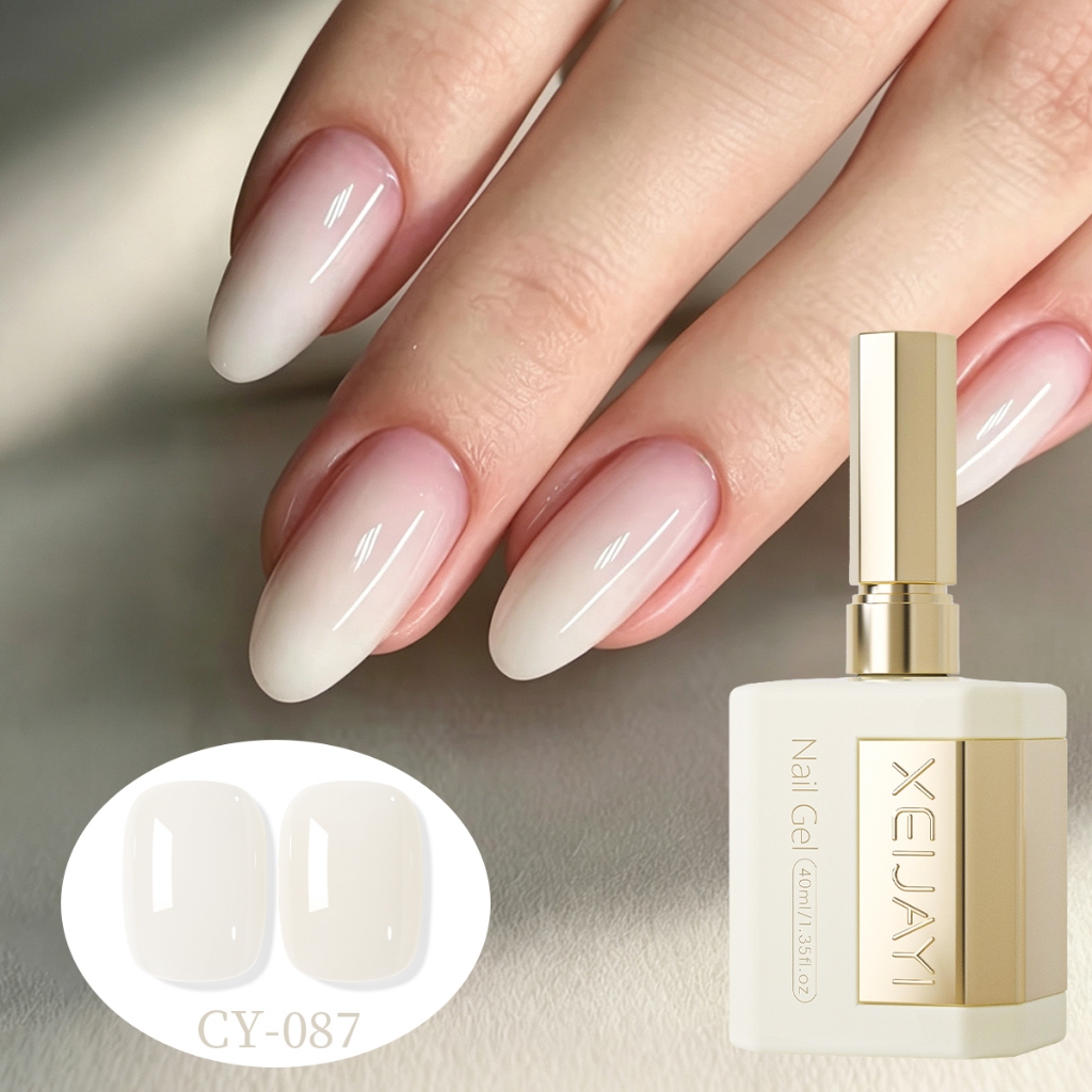 XEIJAYI 40ml-ยาทาเล็บเจลสีขาวความจุขนาดใหญ่โปร่งแสงความอิ่มตัวต่ําเหมาะสําหรับร้านทําเล็บและทุกสีผิว