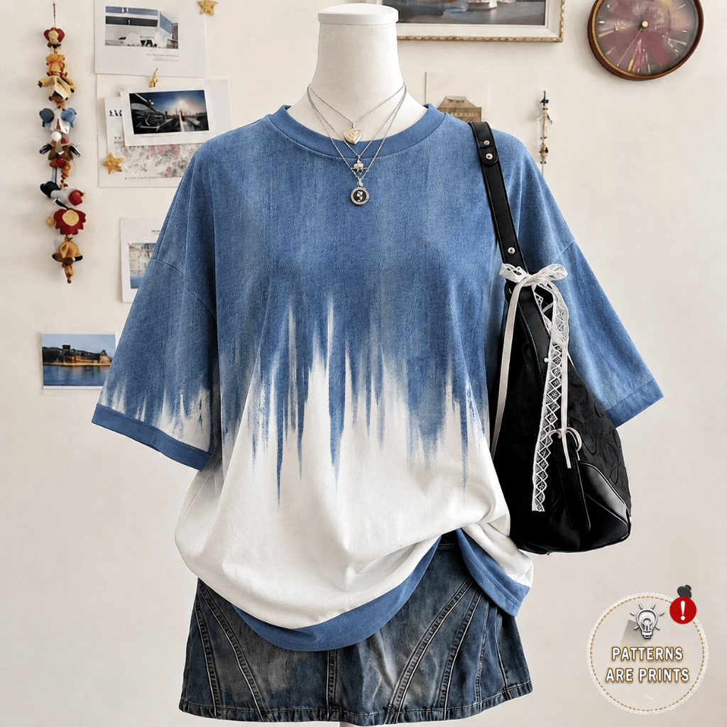 Retro Distressed Virtual Tie-Dye การพิมพ์ Distressed Tie-Dye Distressed Texture การพิมพ์ดิจิตอลรอบคอ