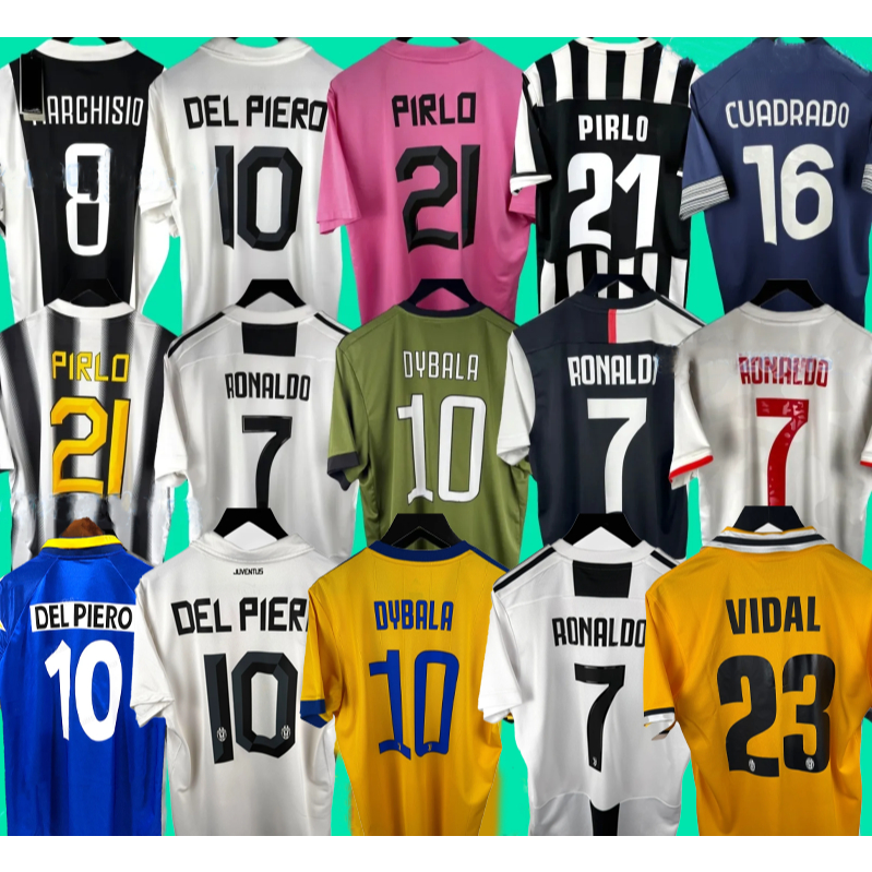 เสื้อฟุตบอลเด็กย้อนยุค - เสื้อฟุตบอลย้อนยุคคลาสสิกเต็มไปด้วยดาวเช่น Del Piero, Conte, Pirlo, Zidane,