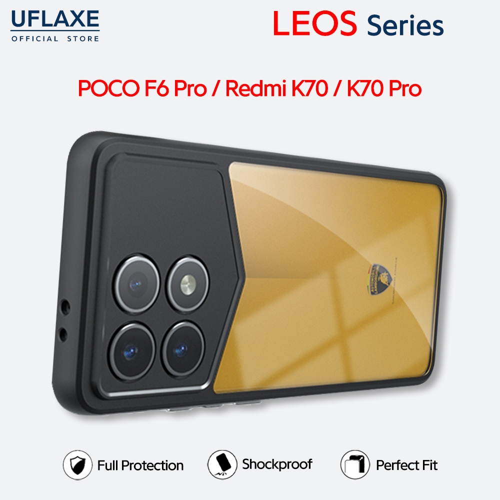 UFLAXE LEOS - สําหรับ Xiaomi POCO F6 Pro / Redmi K70 / K70Pro Case - เคสแข็งกันกระแทกใสด้าน, เคสโทรศัพท์ที่ทนทานป้องกันลายนิ้วมือป้องกันสีเหลือง