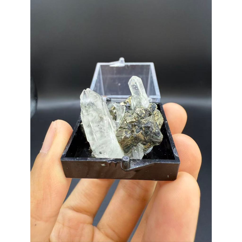 อินโดนีเซีย Pyrite Symbiotic Crystal (3 Ore Box)