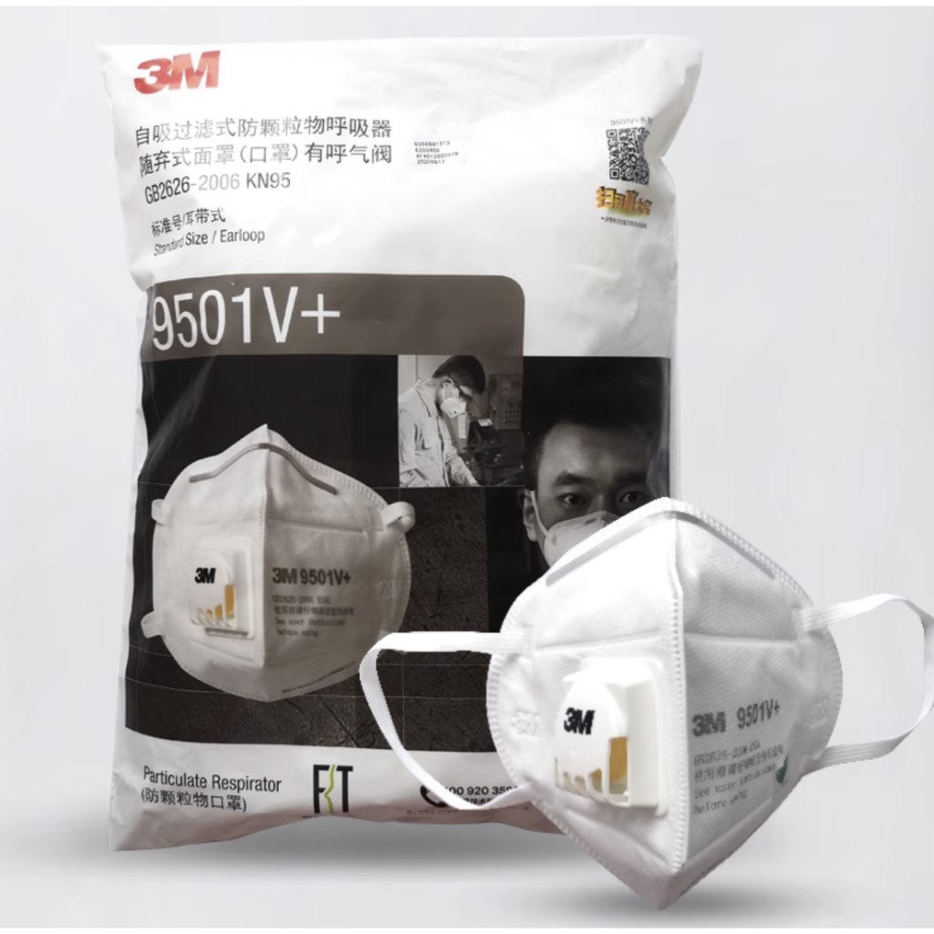 3M 9501V + Particulate Respirator Noseclip ผู้ใหญ่หน้ากากกันฝุ่น 25 ชิ้น