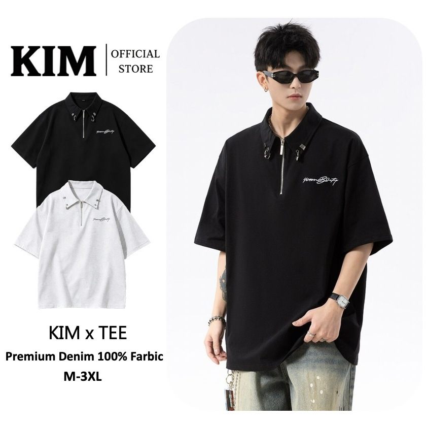เสื้อโปโลผู้ชายแขนสั้นทรง โอเวอร์ไซส์ เสื้อยูนิเซ็กส์มีชิป สไตล์เกาหลี แฟชั่นล้าลอง เรียบง่าย หลวมๆ   สำหรับผู้หญิง OOTD Y2K ฤดูร้อน 2026 ไซส์ M-3XL ทรงเข้าสู่ สไตล์ฮิบฮอบ รุ่น 5055