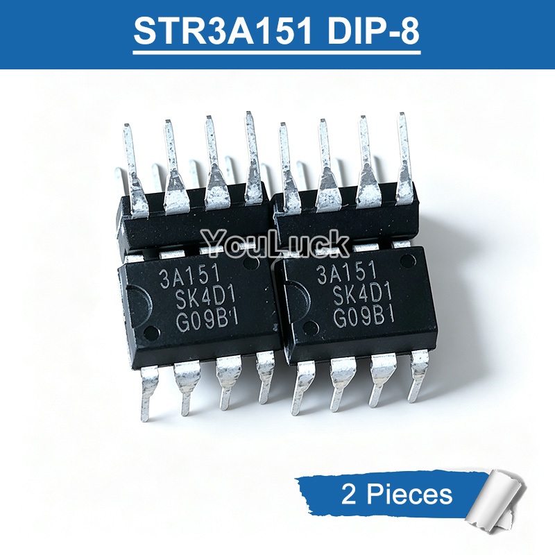 2pcs Original STR3A151 3A151 DIP-8 PWM Off-Line Switching Regulator ชิป IC ใหม่