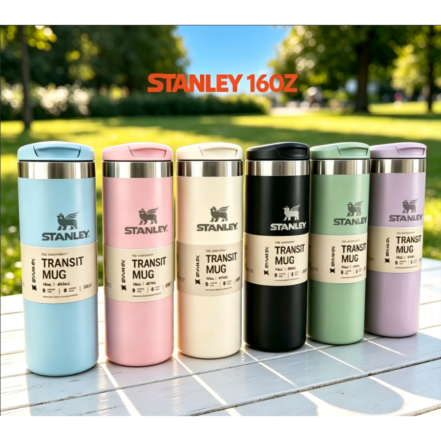 STANLEY แก้วฉนวนสุญญากาศ 16oz |     แก้วน้ําทรงตรงแบบพกพาสําหรับกีฬากลางแจ้งและรถยนต์