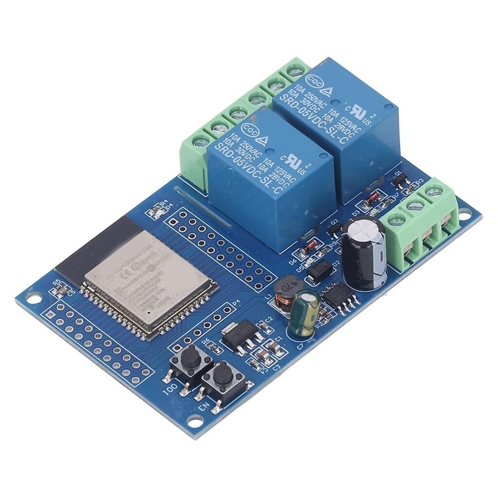 ESP32-Relay-DC-X2 บอร์ด ESP32 พร้อมรีเลย์ 2 ช่อง DC5-60V ESP32 WiFi Bluetooth 2 Channel Relay module