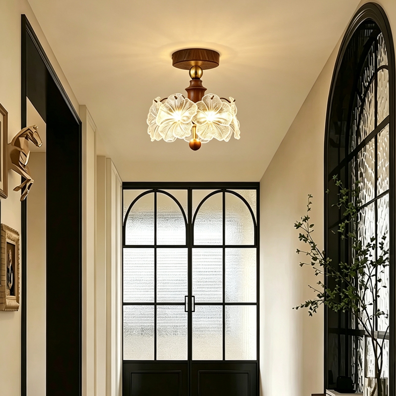 Aesthetic_Lamp นอร์ดิก โคมไฟเพดาน ห้องนอน ไฟ Led เพดาน ห้องนั่งเล่น สไตล์ครีม โคมไฟติดเพดาน