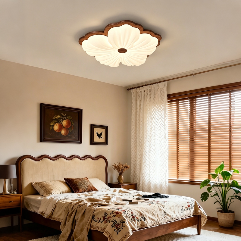 AESTHETIC_LIGHTING นอร์ดิก โคมไฟเพดาน ห้องนอน ไฟ Led เพดาน ห้องนั่งเล่น สไตล์ครีม โคมไฟติดเพดาน