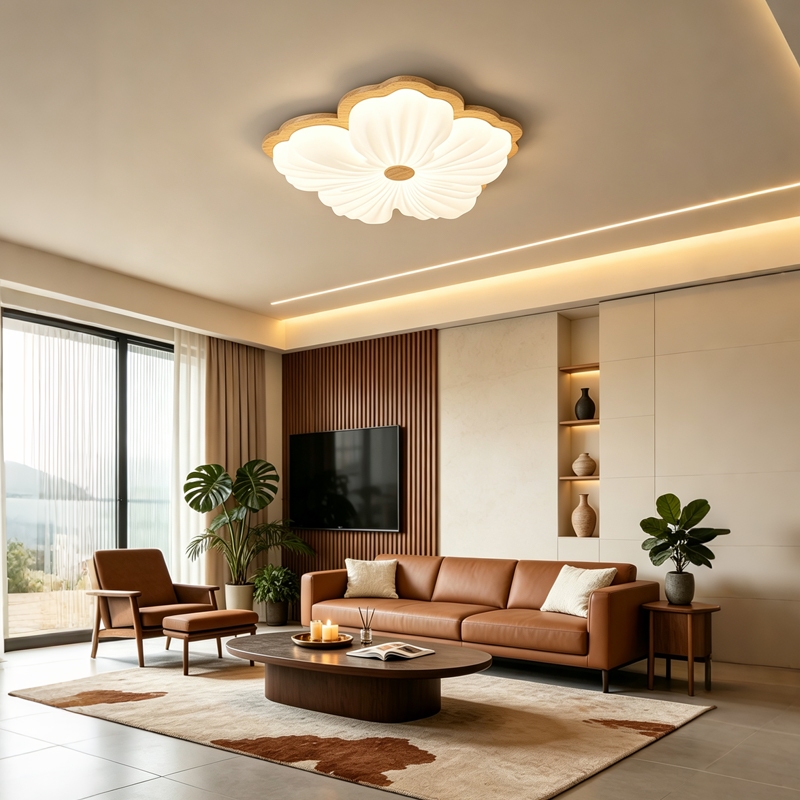 MINIMALIST_LIGHTING นอร์ดิก โคมไฟเพดาน ห้องนอน ไฟ Led เพดาน ห้องนั่งเล่น สไตล์ครีม โคมไฟติดเพดาน