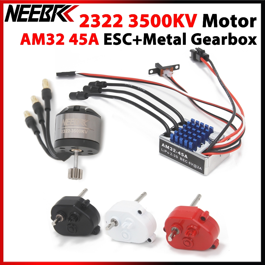 NEEBRC 2322 3500KV Outrunner มอเตอร์ไร้แปรง AM32 45A ESC SM3.0/T โลหะเกียร์สําหรับ 1/12 RC Crawler M