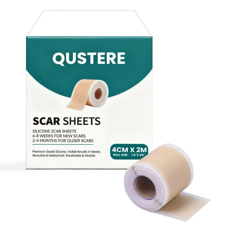 QUSTERE Silicone Skin Care Tape 2M Roll (1.6" x 60") เทปดูแลผิวซิลิโคนกันน้ําสําหรับผิวแพ้ง่าย