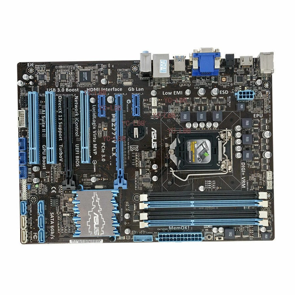 ASUS P8Z77-V LX P8Z77-V LX2 เมนบอร์ดเดสก์ท็อป ATX Z77 LGA1155 DDR3 32G USB 3.0 SATAIII HDMI