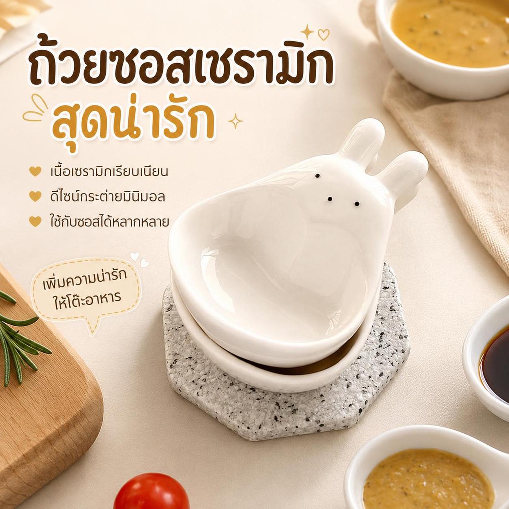 บีเอสจี ห่านพลาสติกน่ารักรูปกระต่ายมินิครีมชามบนโต๊ะอาหารสําหรับงานปาร์ตี้ชาที่บ้าน บีเอสจี