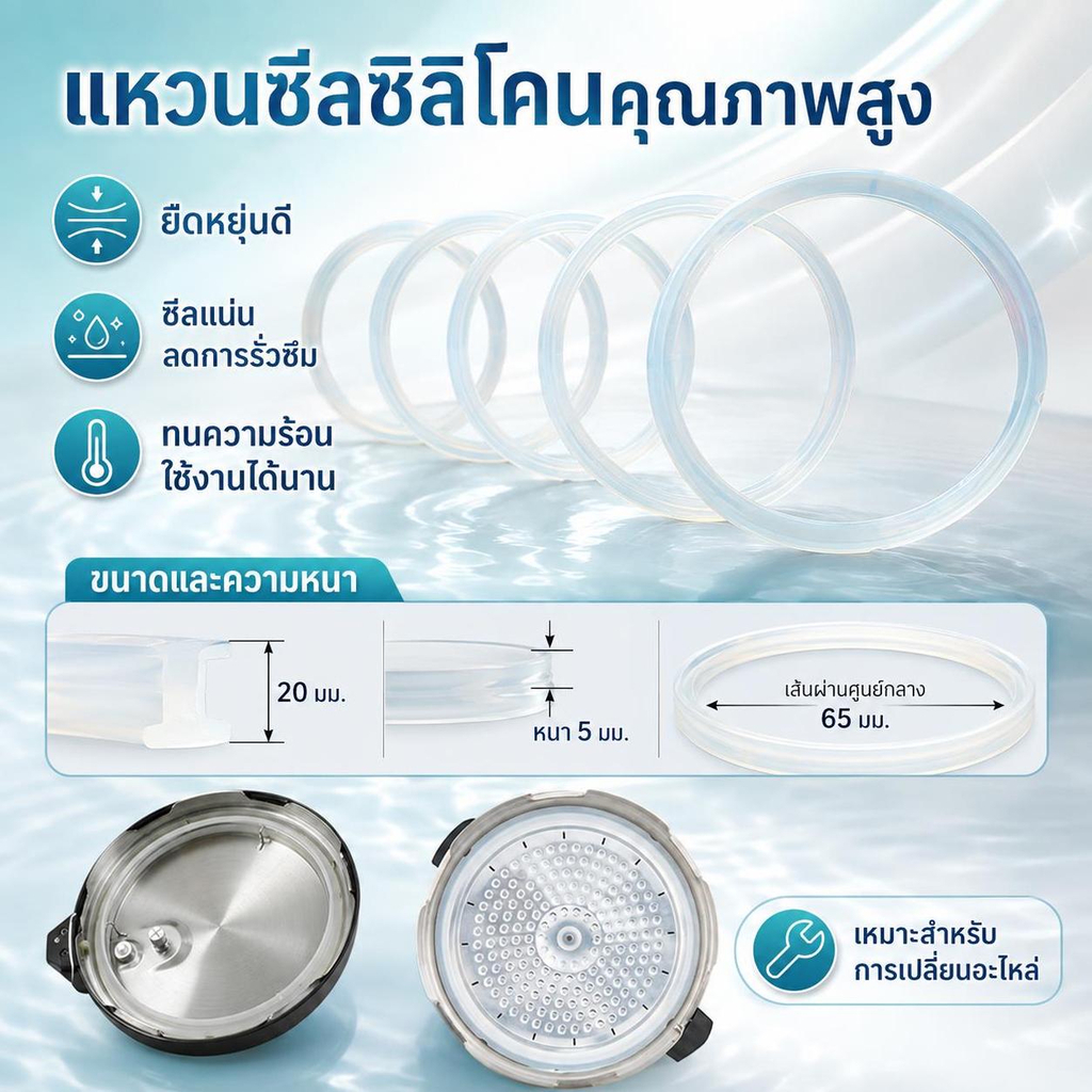 BSG ยางปะเก็นแหวนปิดผนึก 18/20/22/24 ซม.สําหรับ 2-6L หม้อความดันไฟฟ้า BSG