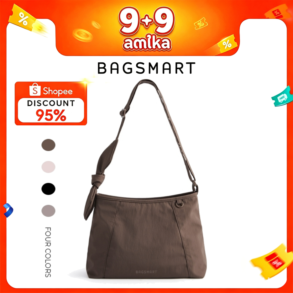 BAGSMART กระเป๋าสะพายข้างผู้หญิง Crossbody Bag สายปรับได้ น้ำหนักเบา กันละอองน้ำ มีหลายช่อง ดีไซน์ผู