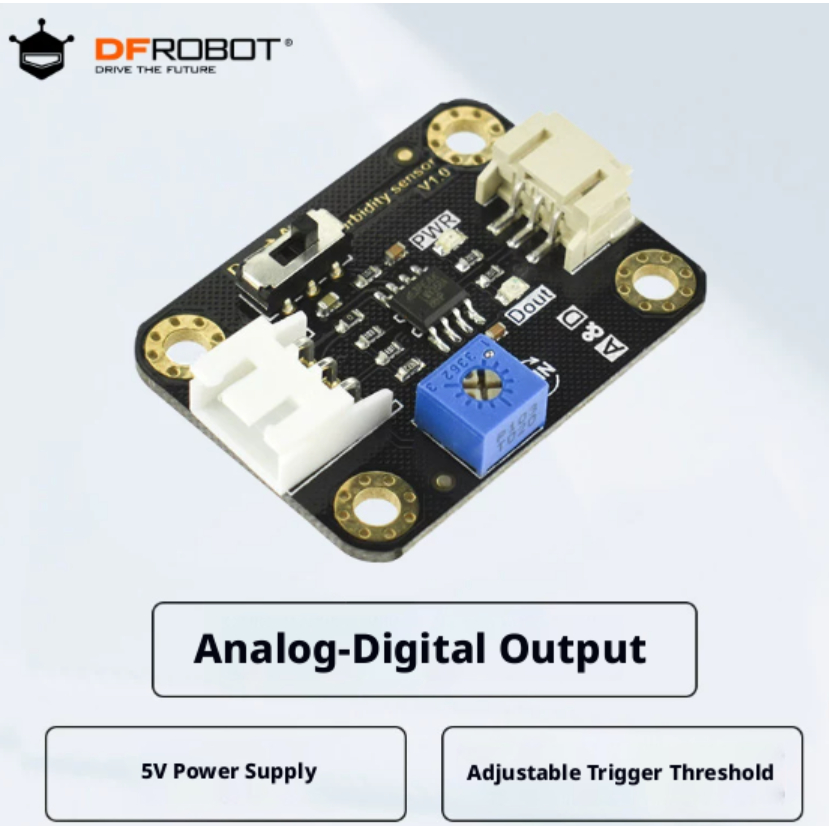 DFRobot ใช้งานร่วมกับ Arduino Water turbidity sensor สําหรับตรวจสอบคุณภาพน้ําและสิ่งแวดล้อมเพาะเลี้ย