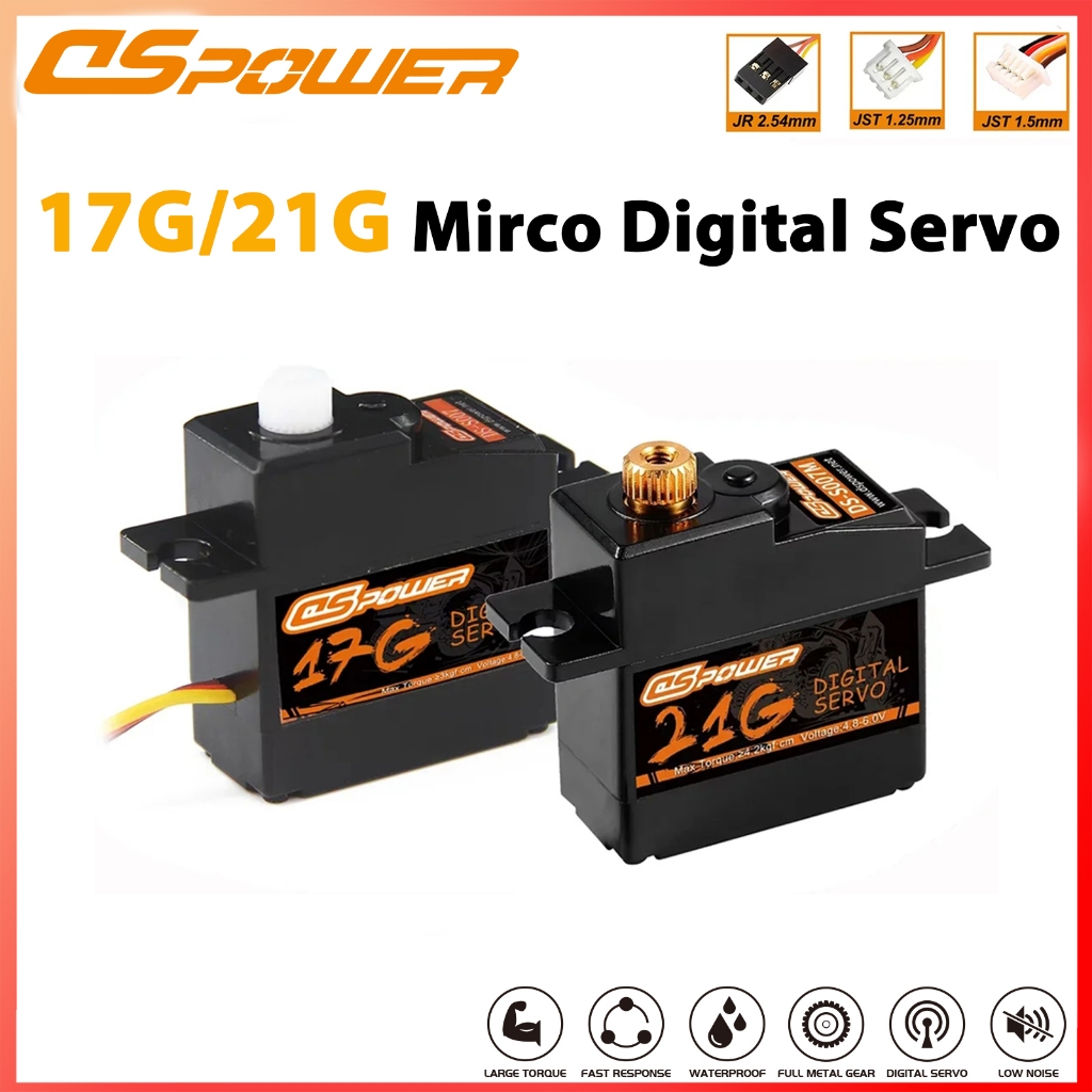 DSPOWER 17G/21G โลหะ/พลาสติกเกียร์ Mirco Digital Servo สําหรับ 1/12 1/16 1/18 RC รถ Hyper Go 14209 1