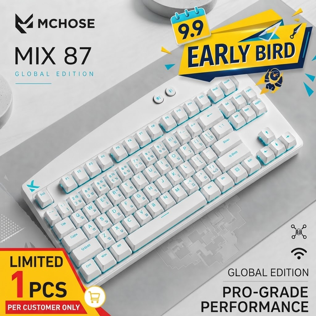 [9.9 Mega Sale ⚡] MCHOSE Mix 87 Magnetic Switch Keyboard | 8KHz Polling Rate & 0.08ms Latency | RT A