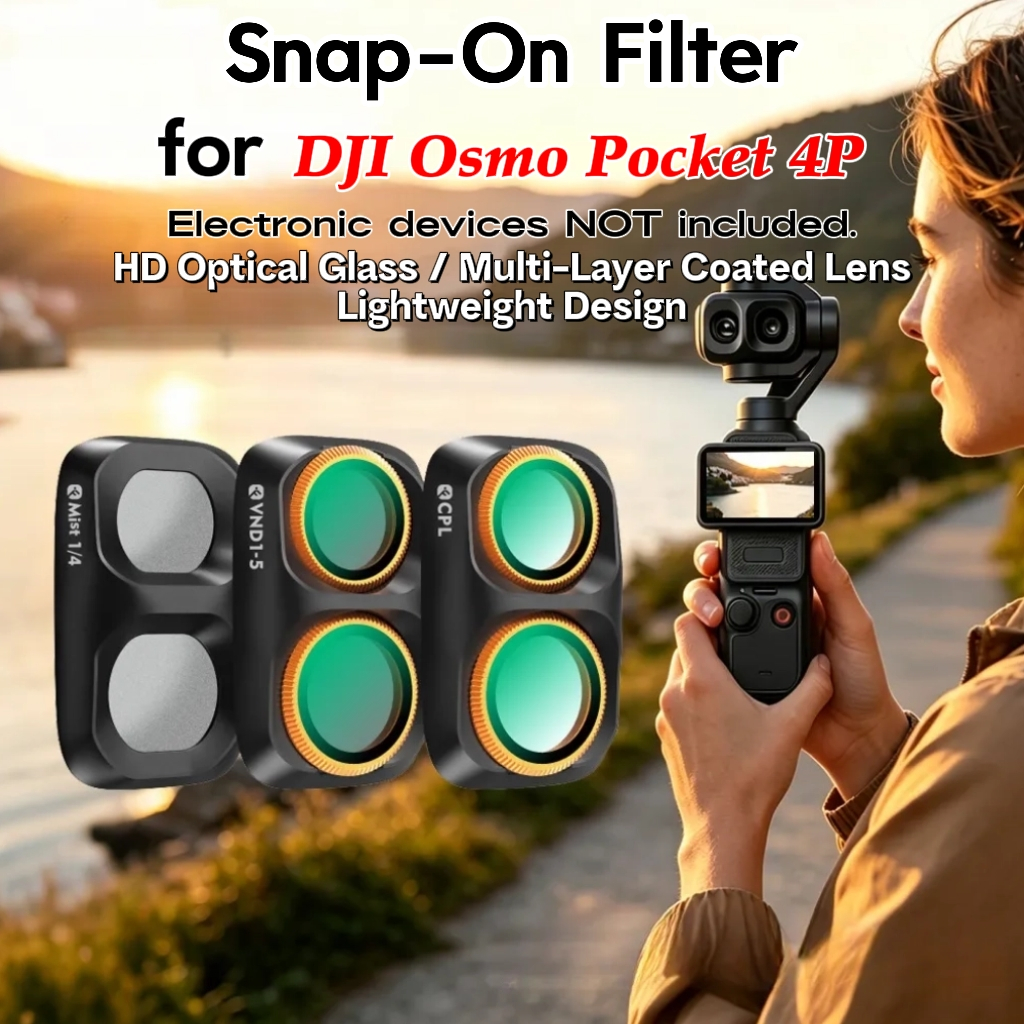 ฟิลเตอร์ CPL/ND/VND/Black Mist/NIGHT สำหรับ DJI Osmo Pocket 4P ติดตั้งแบบคลิป อุปกรณ์เสริมถ่ายภาพ