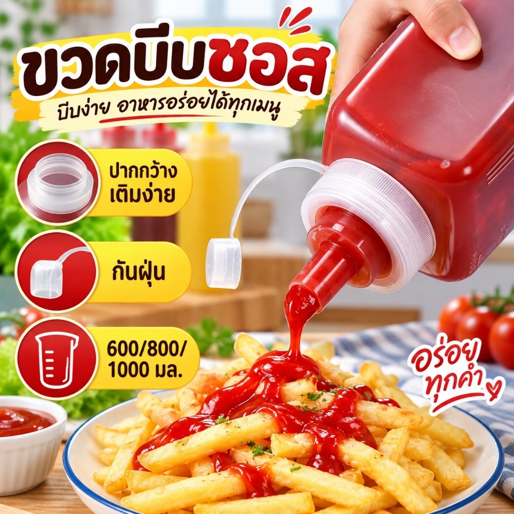 600/800/1000มล ขวดซอสบีบเครื่องจ่ายเครื่องปรุงรสปากใหญ่กันฝุ่นครัวปรุงรสสลัดซอสขวดน้ํามันมะกอก
