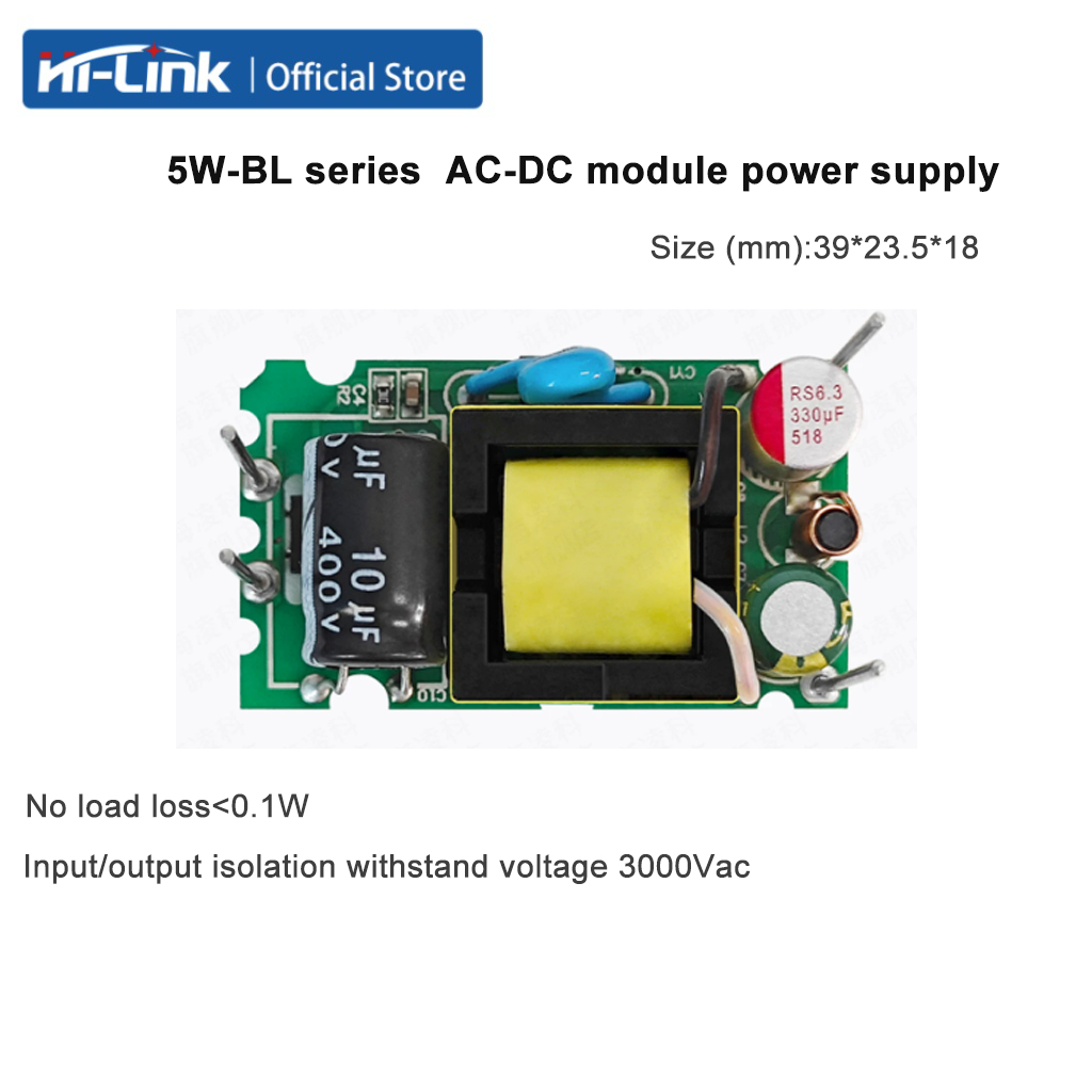 Hi-link 5W Bare Board แยก AC-DC conventor 5W โมดูล AC ถึง DC 220V ถึง 5/9/12/15/20/24V HLK-5M03BL,HL