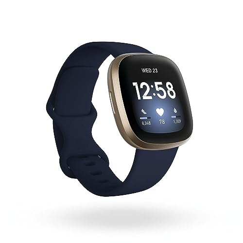 Fitbit Versa 3 Health & Fitness Smartwatch พร้อม GPS, อัตราการเต้นของหัวใจ 24/7, Alexa ในตัว