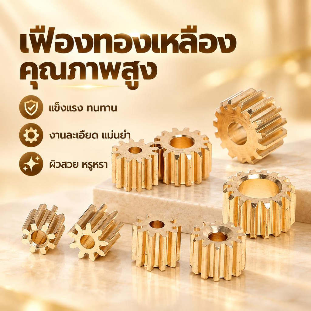 เกียร์ส่งกําลังฟันเฟืองทองแดง Modulus 0.5M 8T–16T รองรับแกนเพลา 1.98/2.3/3/3.17/5 มม. สําหรับมอเตอร์แกนหมุน