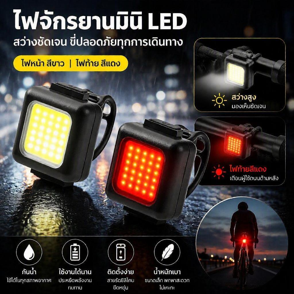 🔥จัดส่งรวดเร็ว🔥IMMO ไฟท้ายจักรยานแบบชาร์จไฟ USB 80 Lumens LED สีแดงกันน้ำสำหรับการปั่นจักรยานกลางคืน COD