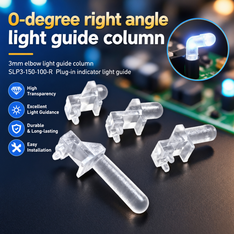 คอไกด์ไฟมุมขวา 90 องศา LED concentrator คอลัมน์นําแสงข้อศอก 3 มม. SLP3-150-100-R ไฟแสดงสถานะ Through
