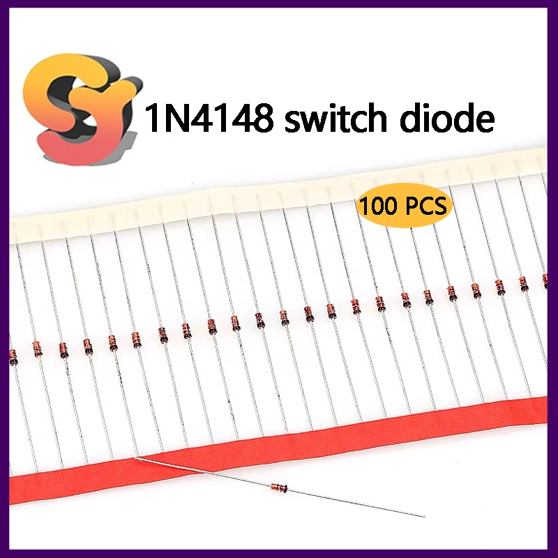 [สต๊อกพร้อม] 100PCS 1N4148 IN4148 LL4148 1N4448 In-Line Switch Diode DO-35 1206 หลอดแก้ว