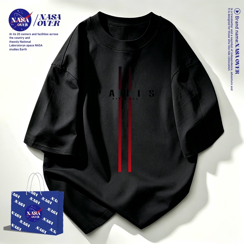 【จัดส่งตลอด 24 ชั่วโมง】 เสื้อยืด ทรงใหญ่ ฤดูร้อน แขนสั้น อเมริกันวินเทจ ลายเส้น ยูนิเซ็กส์ ใส่สบาย คอกลม เสื้อ YG2770
