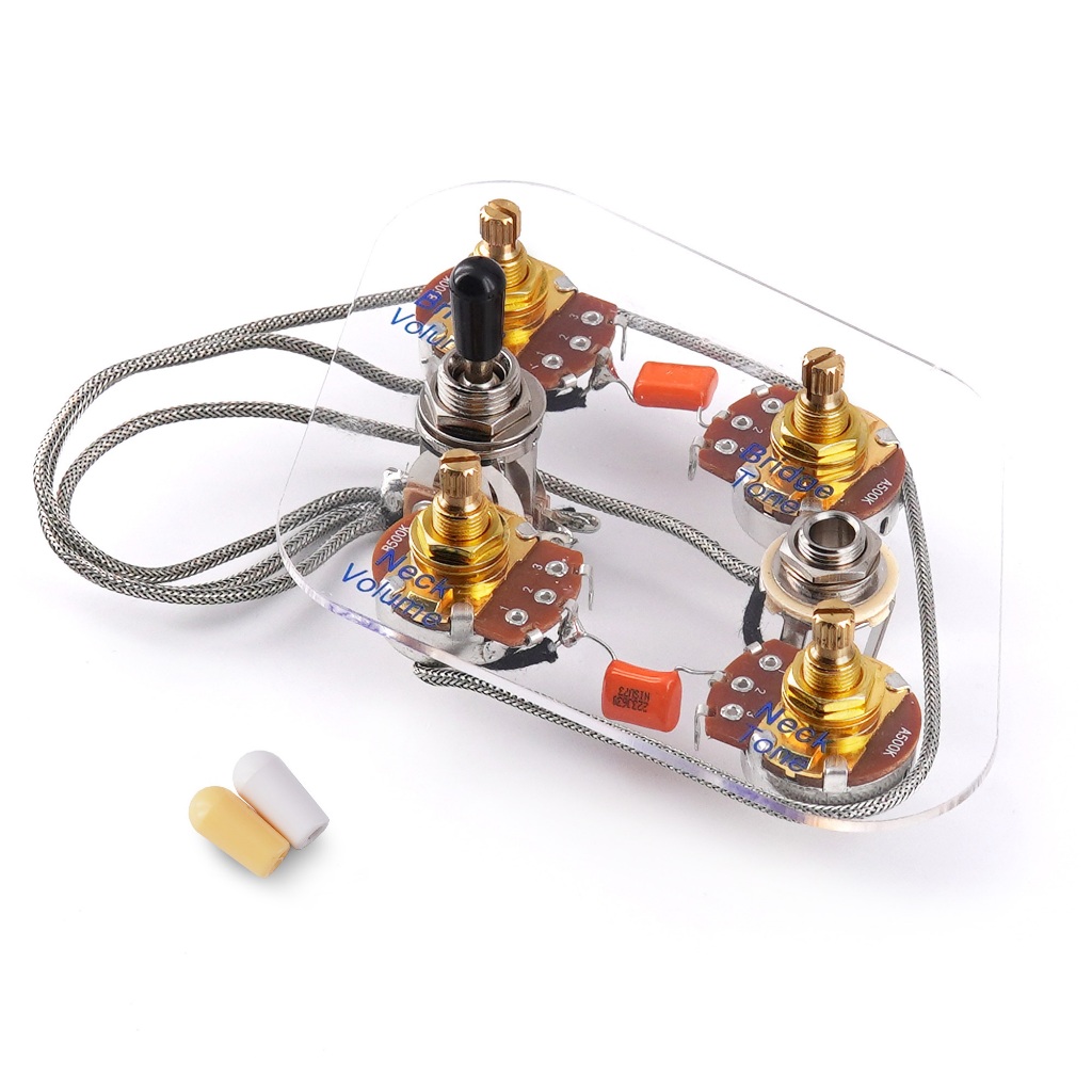 Fleor 2T2V Prewired กีตาร์ชุดสายไฟ 3 Way Toggle Switch สําหรับ SG กีตาร์