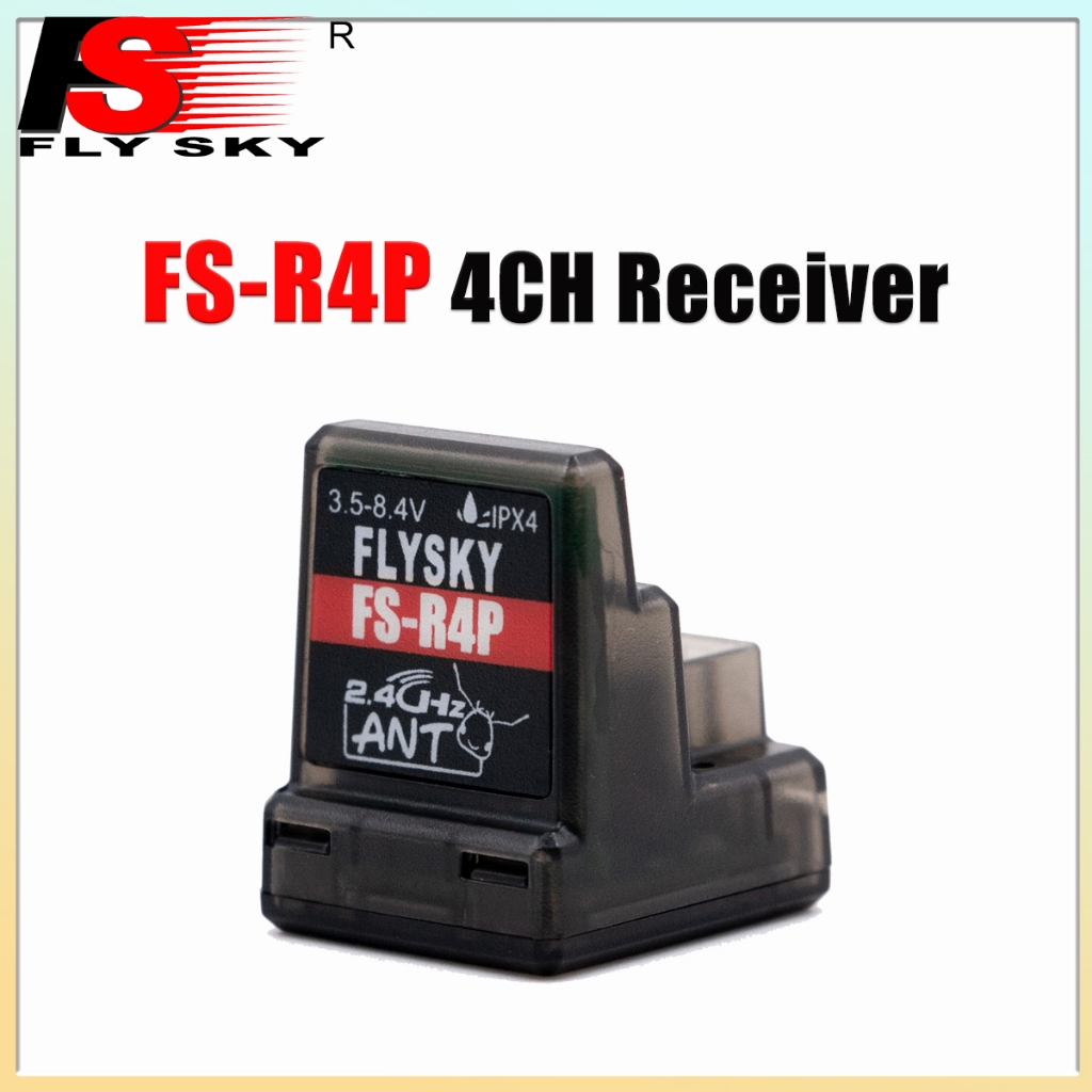 FLYSKY 1/2/4PCS FS-R4P 4CH 2.4G IPX4 ตัวรับสัญญาณกันน้ํา 3.5-8.4V เสาอากาศเดี่ยวในตัวสําหรับรถยนต์ R