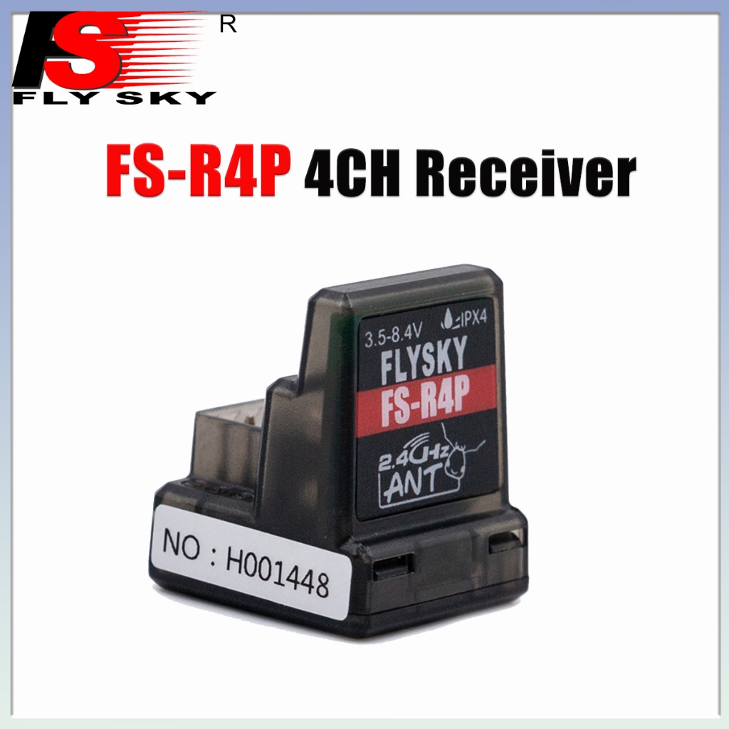 FLYSKY FS-R4P 4CH 4 ช่อง 2.4G ตัวรับสัญญาณ 3.5-8.4V เสาอากาศเดี่ยวในตัวสําหรับรถยนต์ RC ANT Protocol