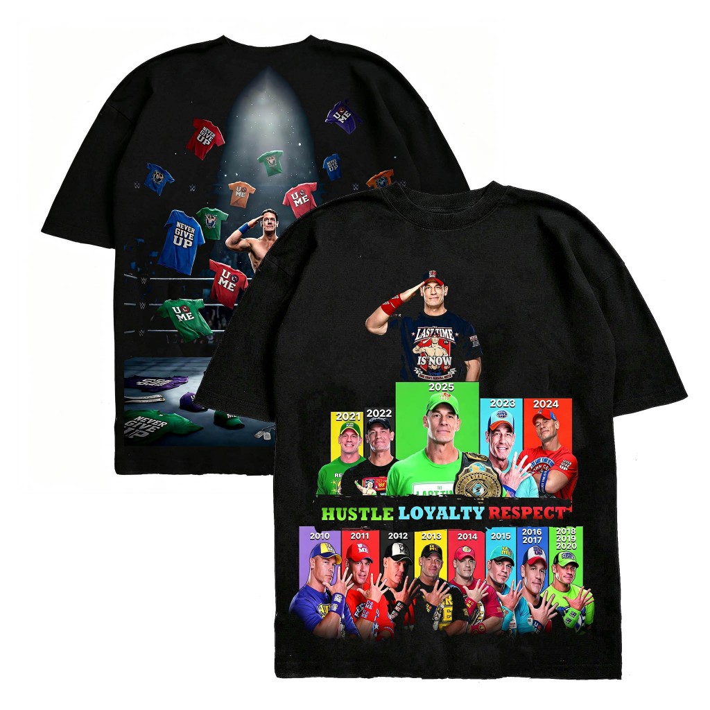 เสื้อยืด John Cena สีดําสําหรับผู้ชาย