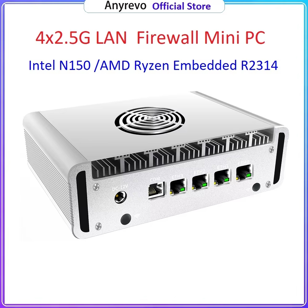 Sofe Router Intel N150 Firewall Mini PC 4x2.5G LAN NVMe 6xUSB Proxmox PfSense OPNsense คอมพิวเตอร์ H
